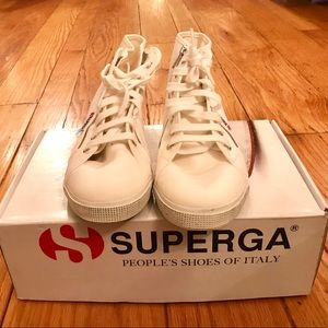 Superga High Top 2095 COTU in white, size 10 women